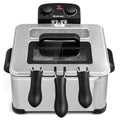 5.3Qt Stainless Steel Electric Deep Fryer with Triple Basket V1624
