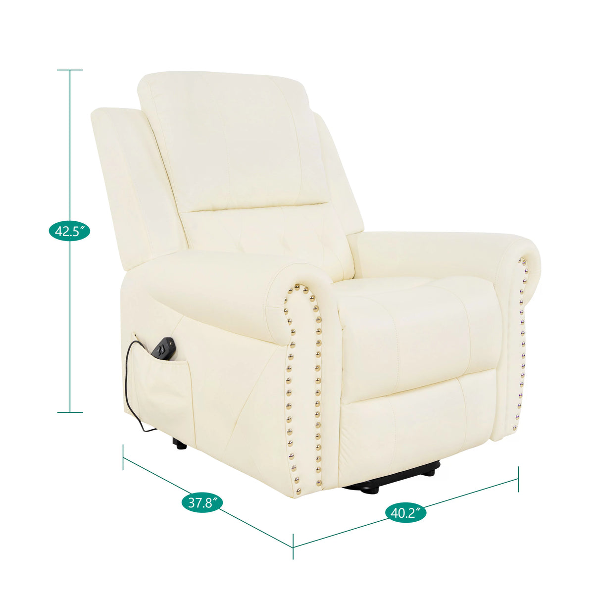 Oversized Leather Power Lift Recliner Chair with Footrest H10929