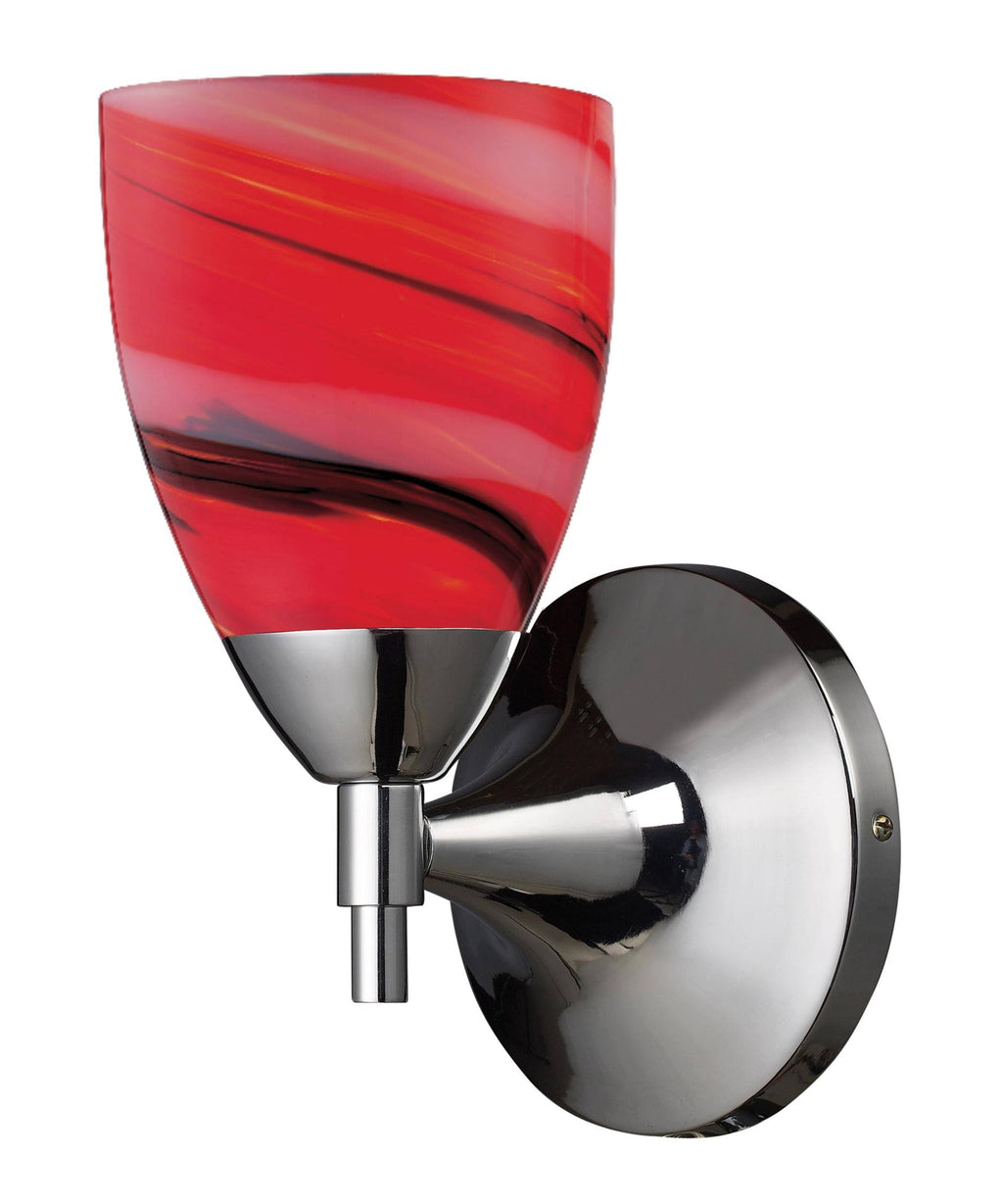 Polished Chrome 1-Light Sconce with Sandy Glass K974098