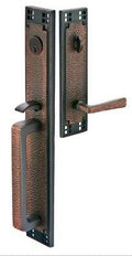 Oil Rubbed Bronze Full Length Tubular Entry Handleset Hammered Lever A54676