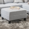 Light Grey Tufted Rectangular Ottoman H468248
