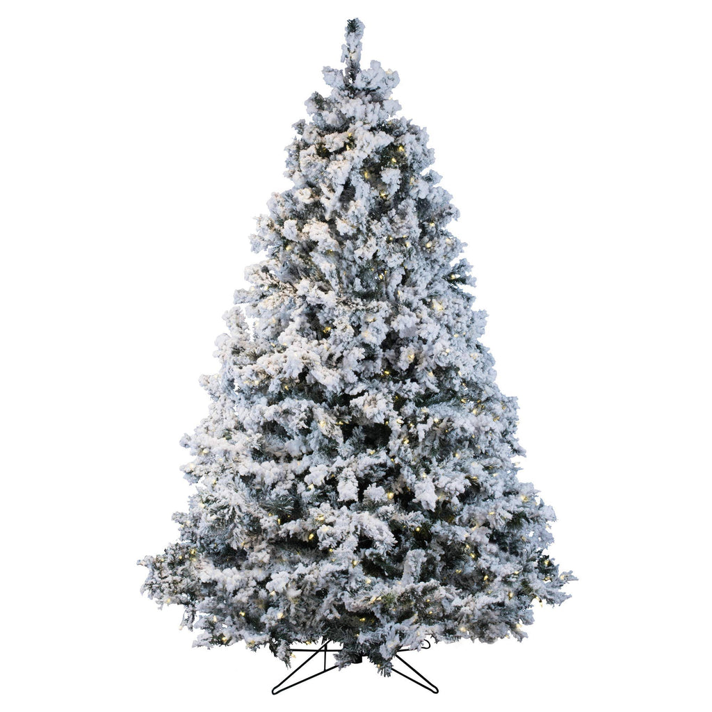7.5 ft Flocked Alaskan Tree with 900 Warm White LED Lights U927