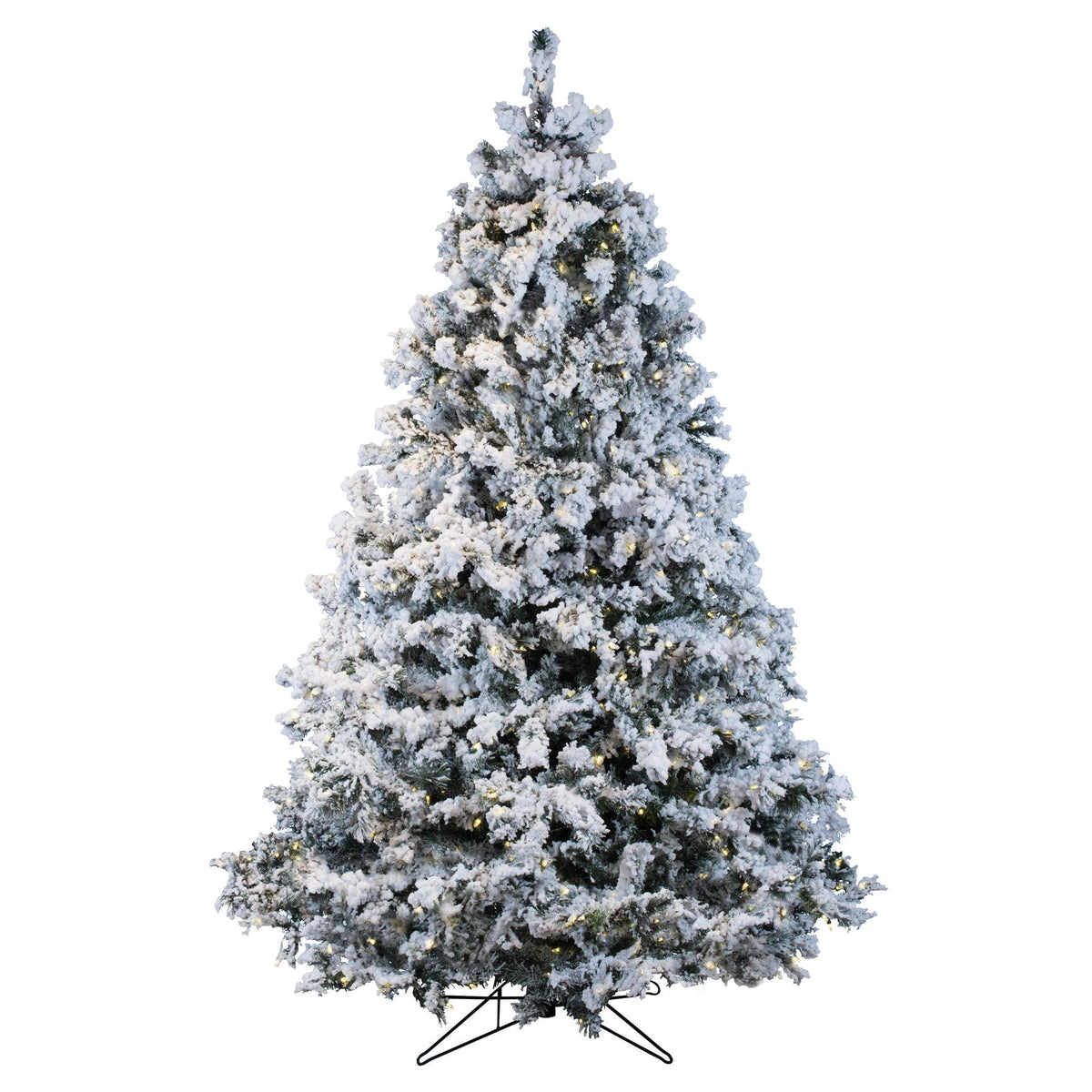 7.5 ft Flocked Alaskan Tree with 900 Warm White LED Lights U927