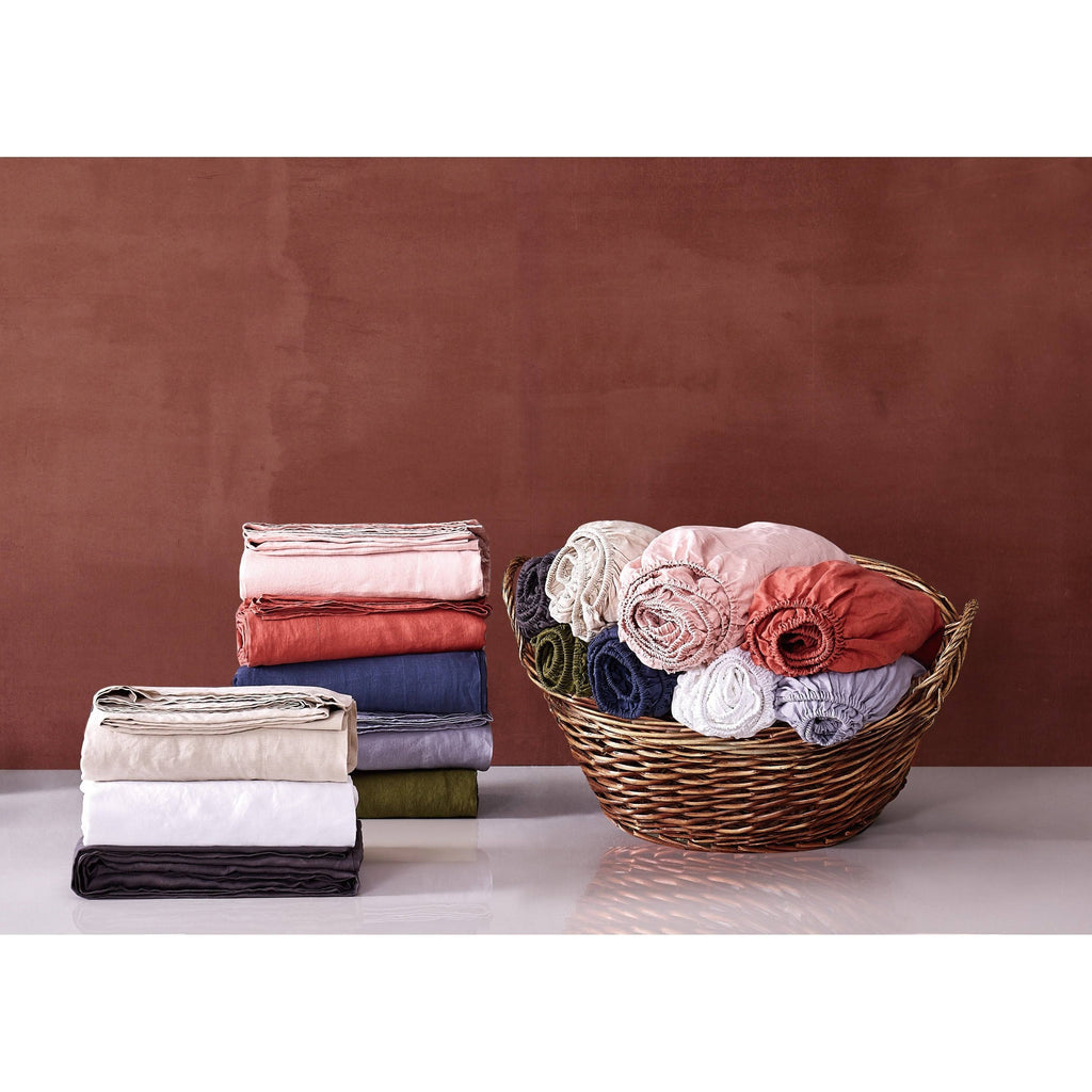 Blush Flax Linen California King Sheet Set D31965