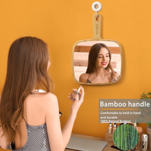 Bamboo Handheld Mirror with Handle Z128