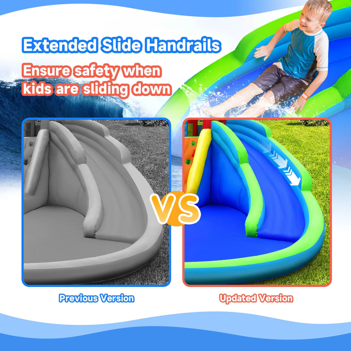 Inflatable Waterslide Bounce House with Handrail N4606