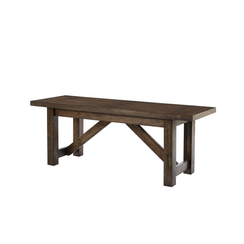 Smoke Brown Wood Backless Dining Bench P712841