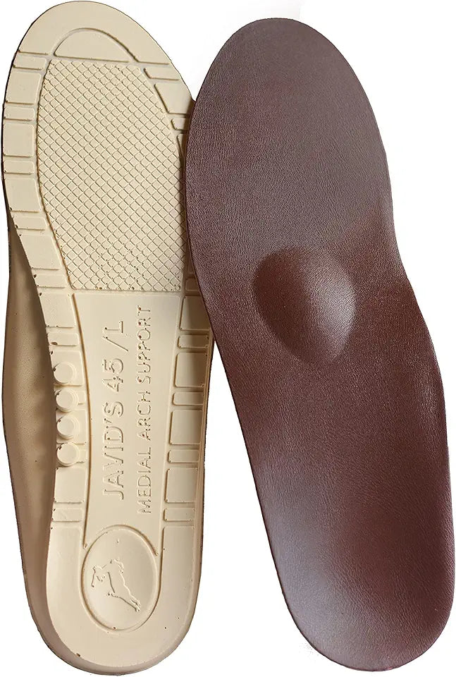 Synthetic Leather Orthotic Shoe Insole with Metatarsal Pad & Heel Cradle U4136