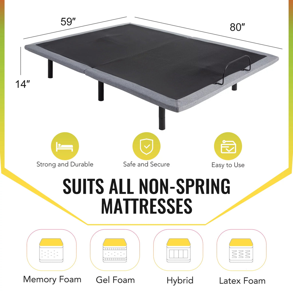 Queen Size Motorized Bed Frame with Remote Control O739