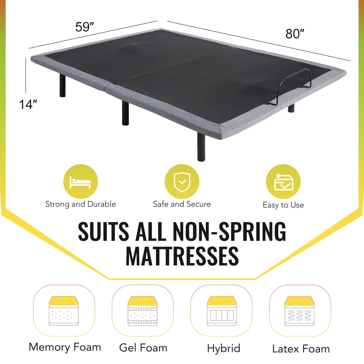 Queen Size Motorized Bed Frame with Remote Control O739