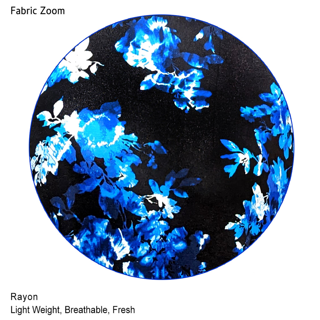 Blue Eden Night Print A Line Maxi Dress Z482