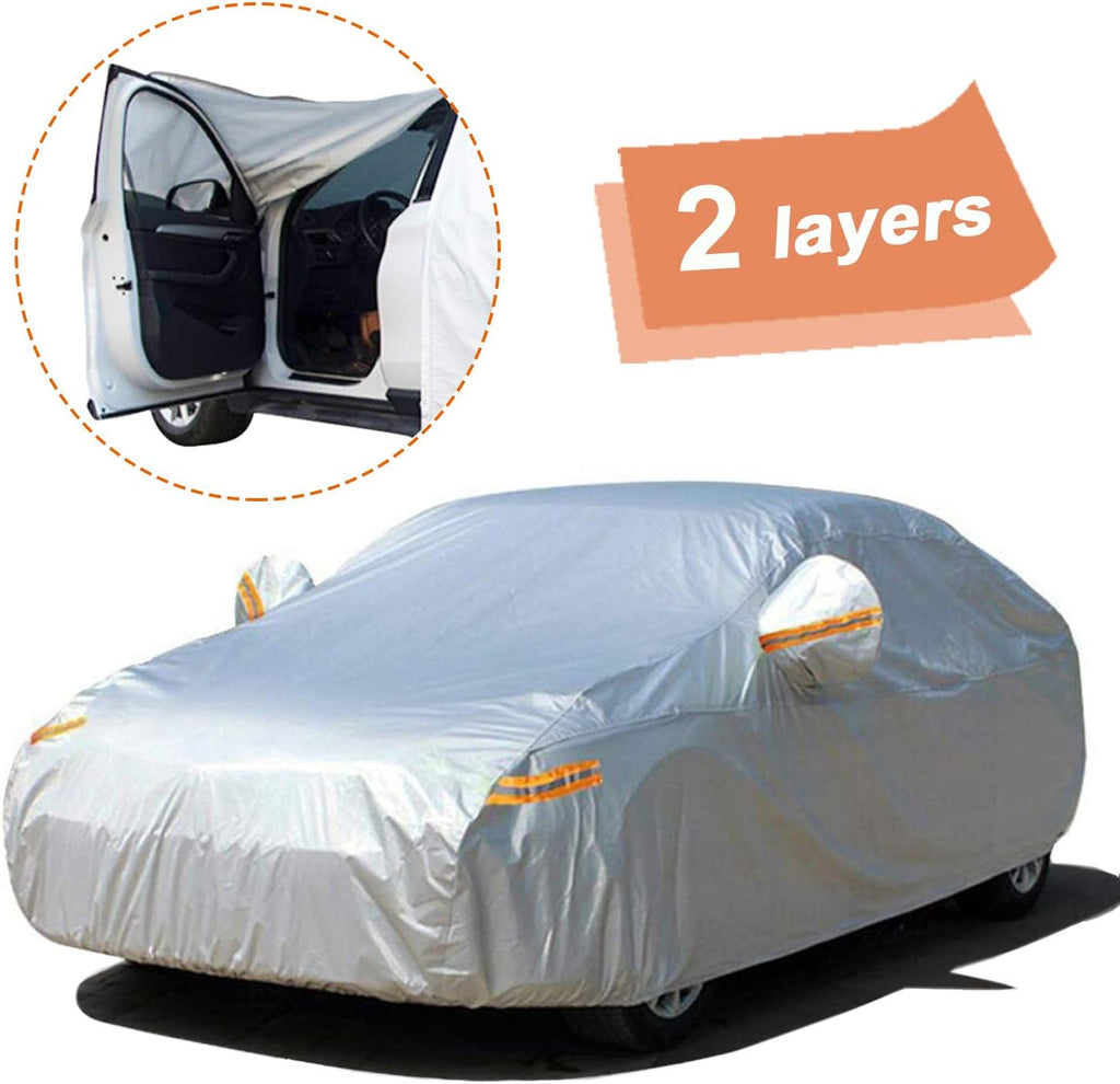 6 Layers Waterproof All Weather Hatchback Car Cover with Zipper Door J39355