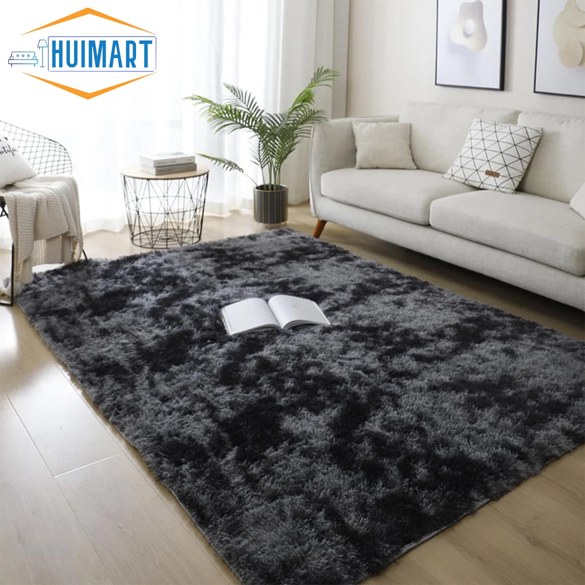 5 x 7 ft Charcoal Gray Shaggy Area Rug S97624