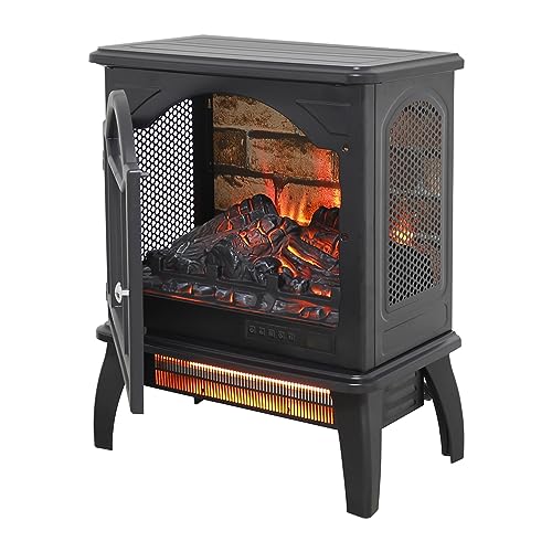 1500W Infrared Freestanding Electric Fireplace Stove Heater with Remote Y3112