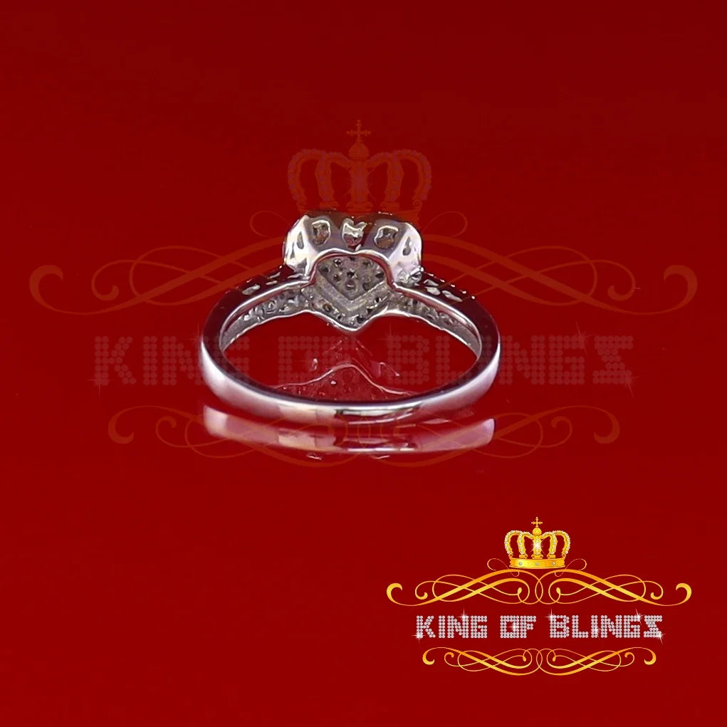 0.25 CT Real Diamond 925 Sterling Silver White Heart Ring Size 7 Q816363