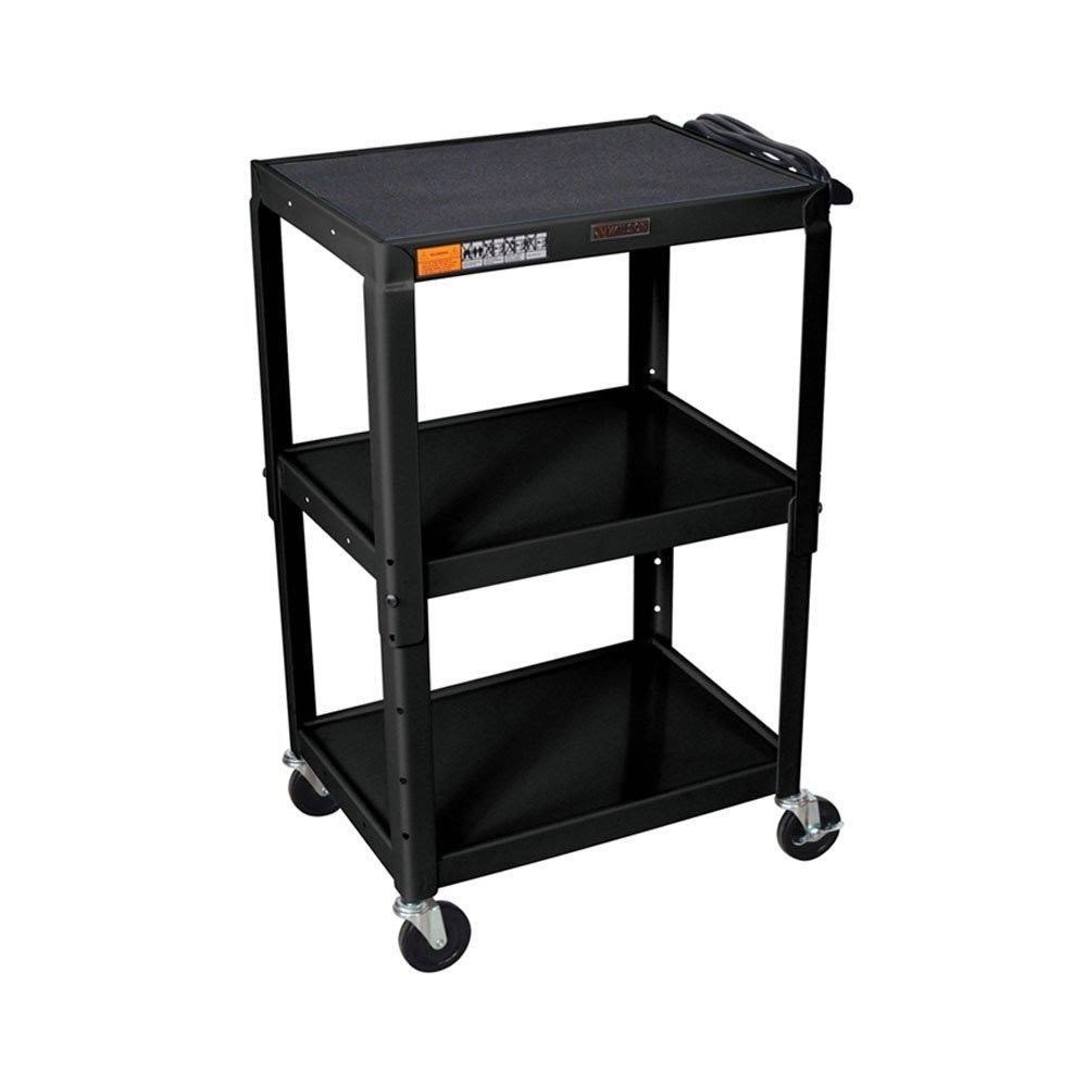 Black Adjustable Height AV Cart B9609