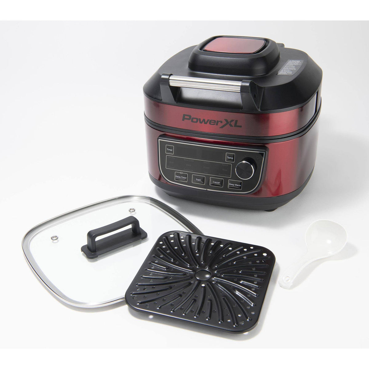 1550W 6-qt 12-in-1 Grill Air Fryer Combo with Glass Lid W72139