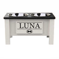 Personalized Elevated Dog Bowl Stand with Internal Storage E479