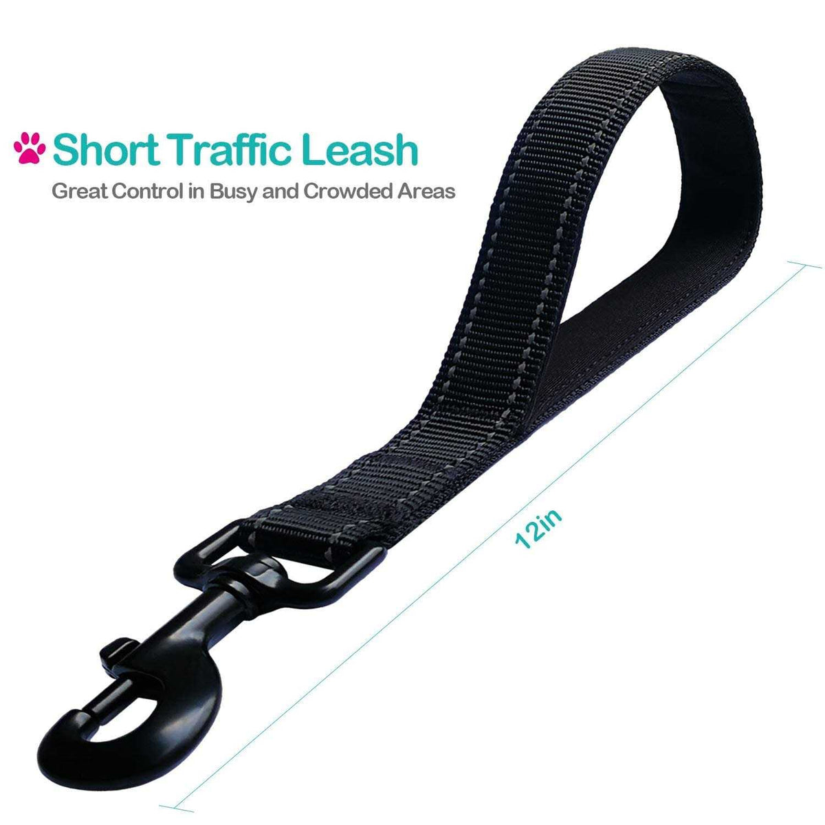 Short Padded Handle Heavy Duty Nylon Dog Leash K50039