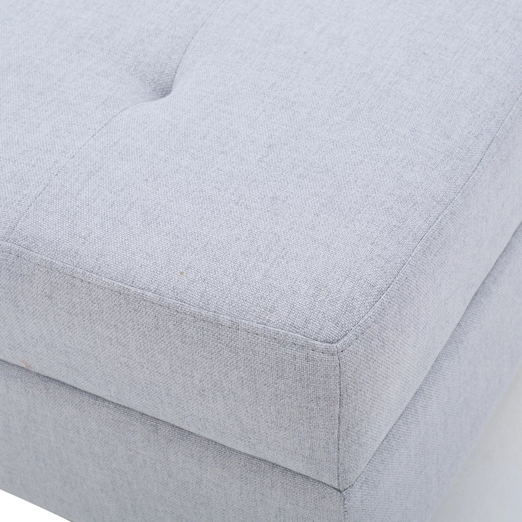 Light Grey Tufted Rectangular Ottoman H468248