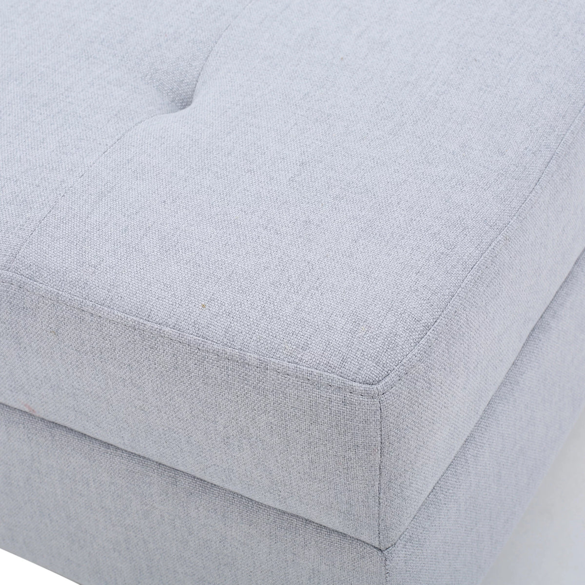 Light Grey Tufted Rectangular Ottoman H468248