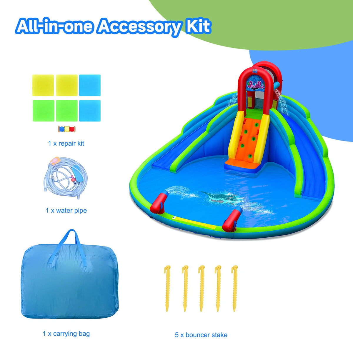 Inflatable Waterslide Bounce House with Handrail N4606