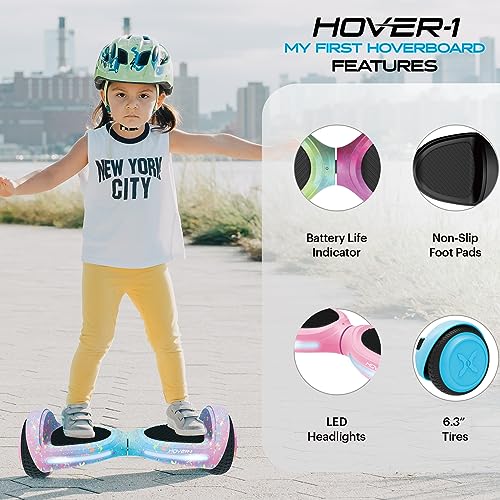 Electric Self-Balancing Hoverboard with 5 mph Max Speed, Dual 150W Motors, 6.3” Tires, 3 Miles Max Range, and LED Headlights P56884