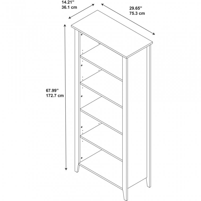 60W L Desk with Bookcase and Lateral File Y378