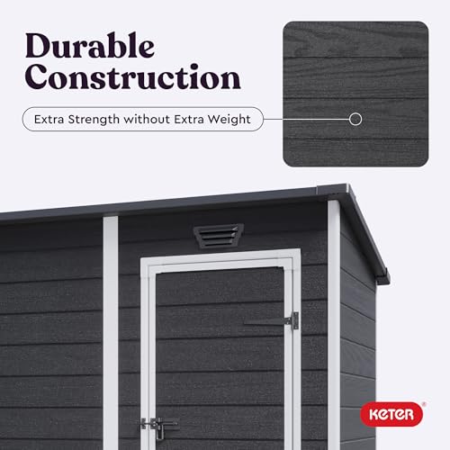 Black and White 4x6 Resin Outdoor Storage Shed O202