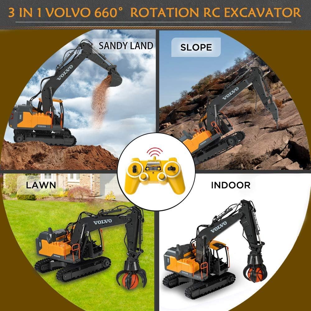 RC Excavator 1/16 Scale Remote Control Construction Truck W220896