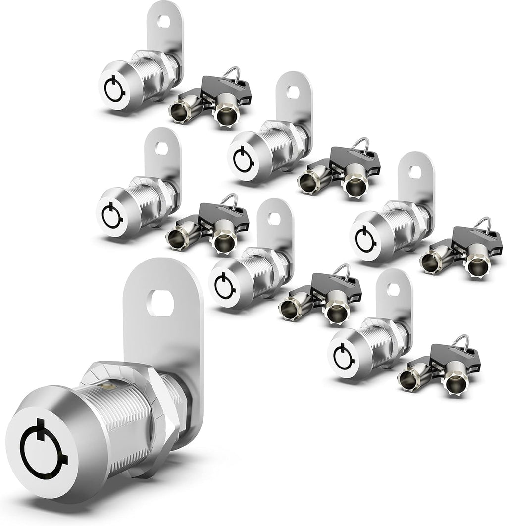 6 Pack 1-1/8 Inch Keyed Alike Zinc Alloy Cam Lock G6320