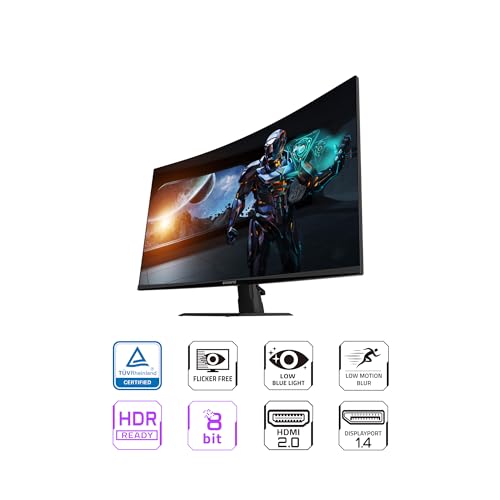 31.5" 165Hz 1440P Curved Gaming Monitor, VA 1500R Display, Black L936