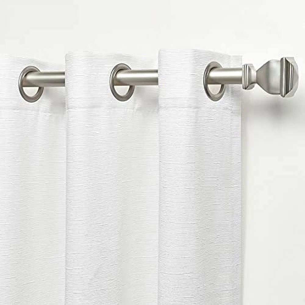 Cotton Blend Grommet Top Light Filtering Curtain Panels, 52"x96", White, Set of 2 R78154