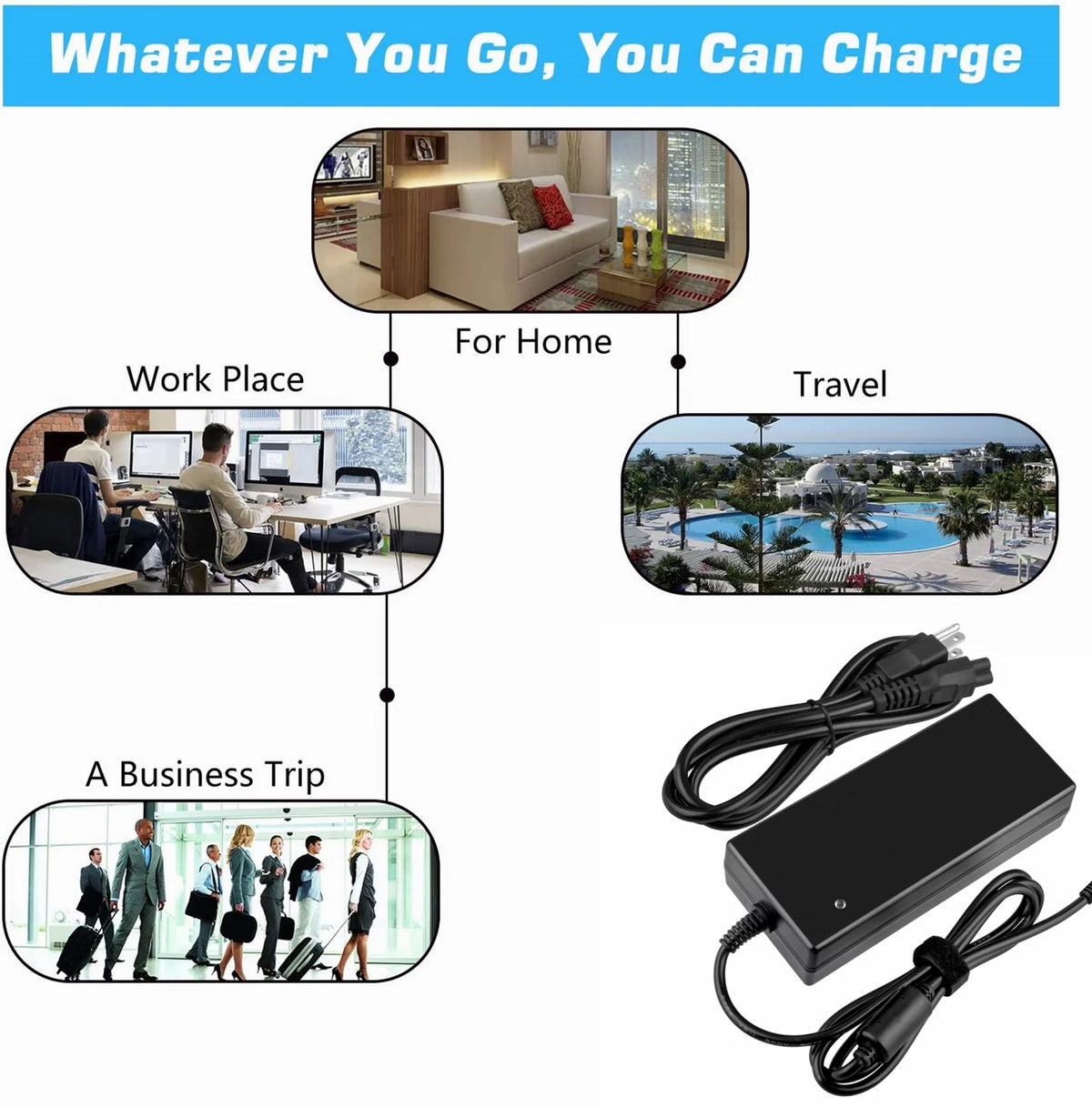 Compatible AC / DC Adapter Replacement Power Supply Cord Cable PS Charger B6494