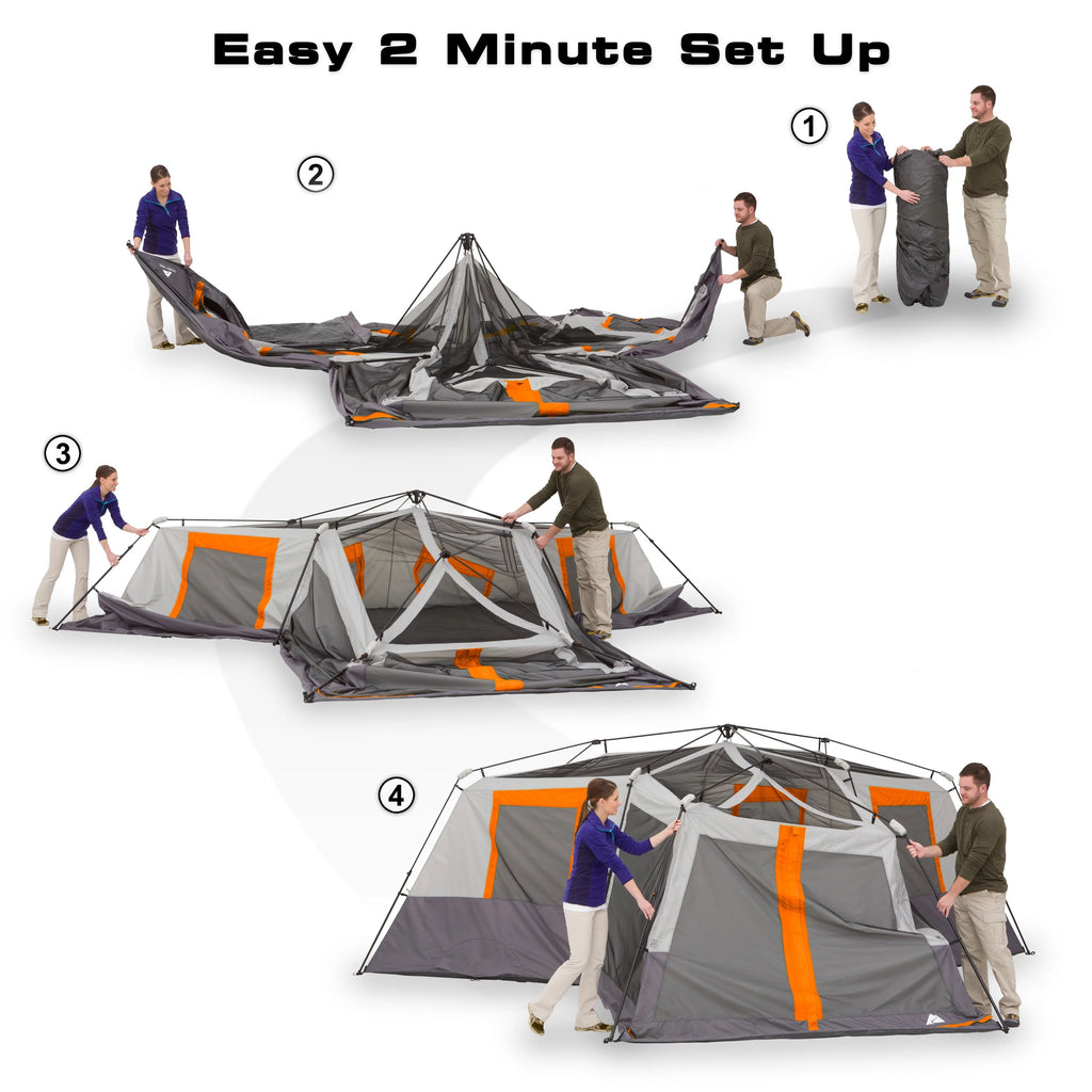 12-Person 3-Room Cabin Tent with Screen Room A5958
