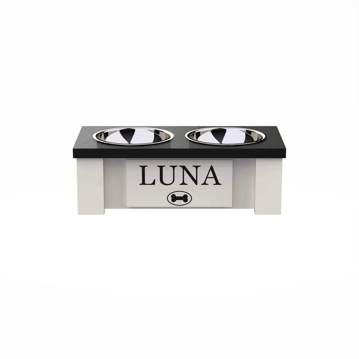 Personalized Elevated Dog Bowl Stand with Internal Storage E479