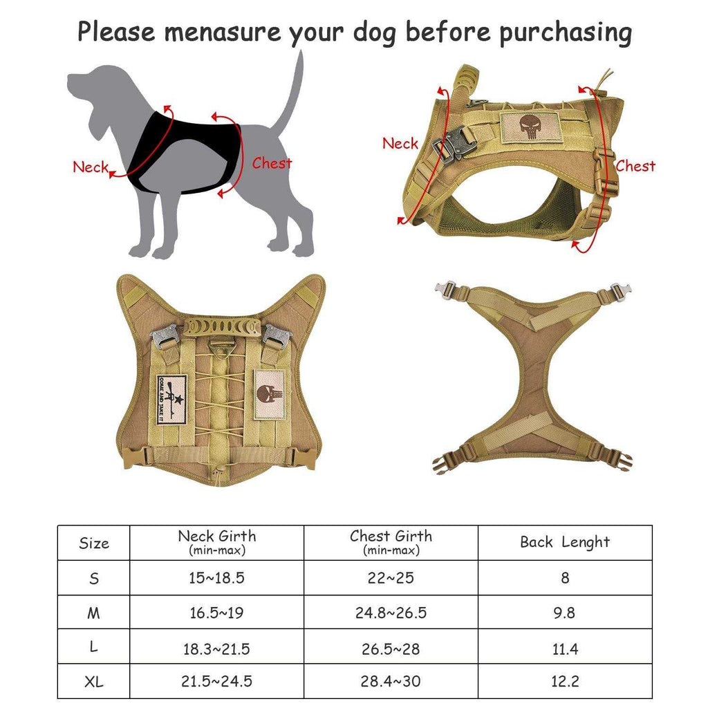 Tactical Service Dog Vest Harness with Rubber Handle & Metal D15169