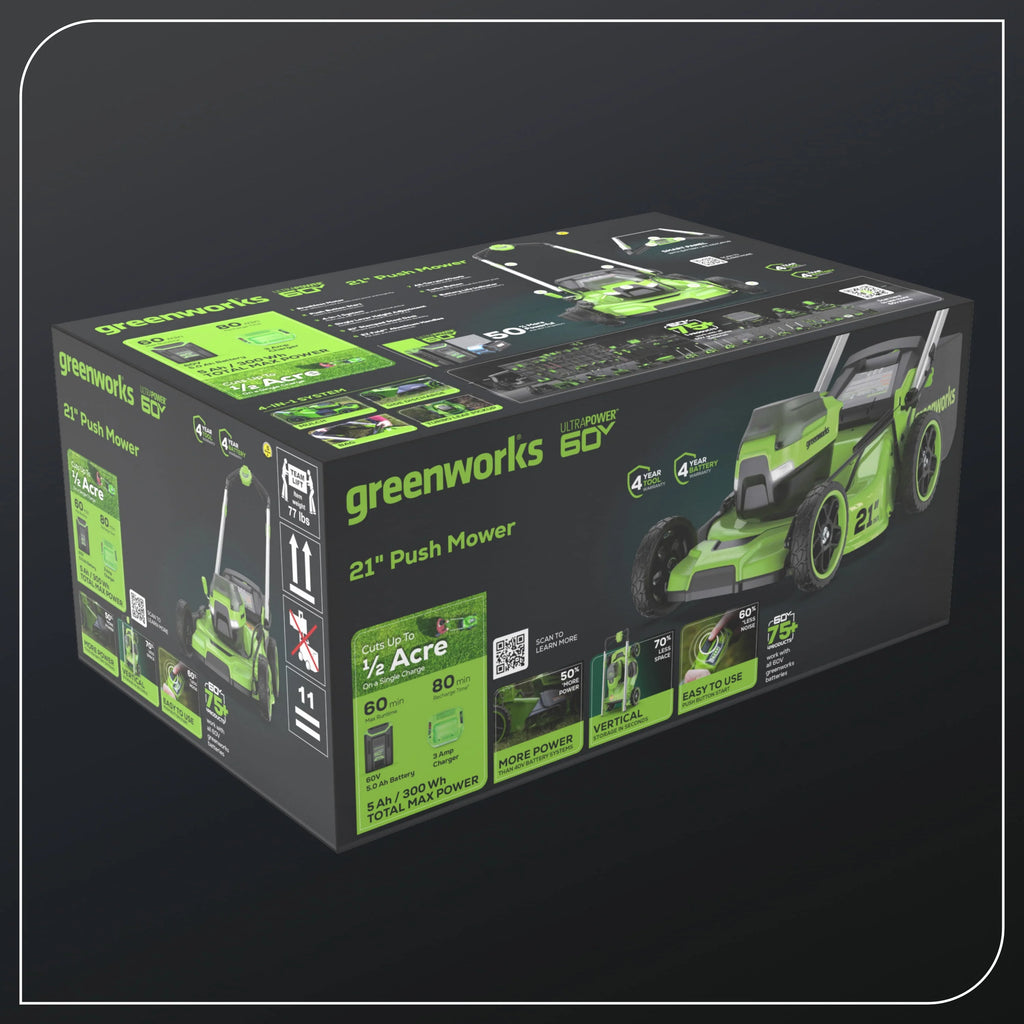 60V 21 Push Lawn Mower with Battery & Charger Q658