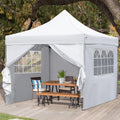 10' x 10' Pop up Canopy Tent with 4 Side Panels, White O205