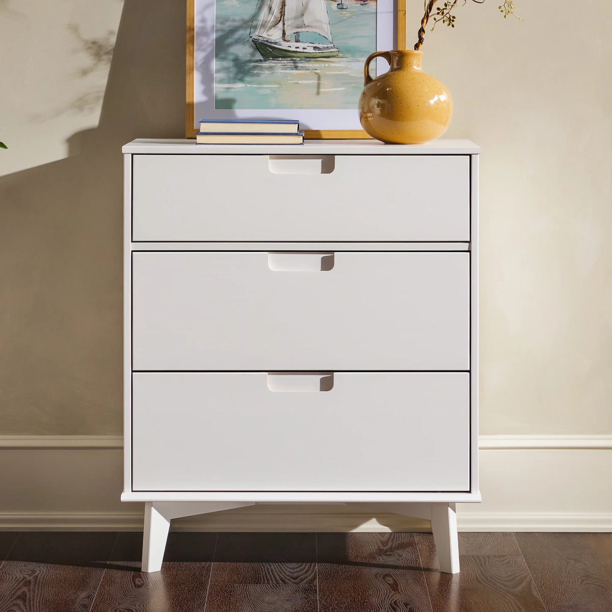 Solid Wood Walnut 3-Drawer Dresser H9052
