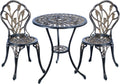 Antique Copper 3 Piece Cast Aluminum Bistro Table Set W682