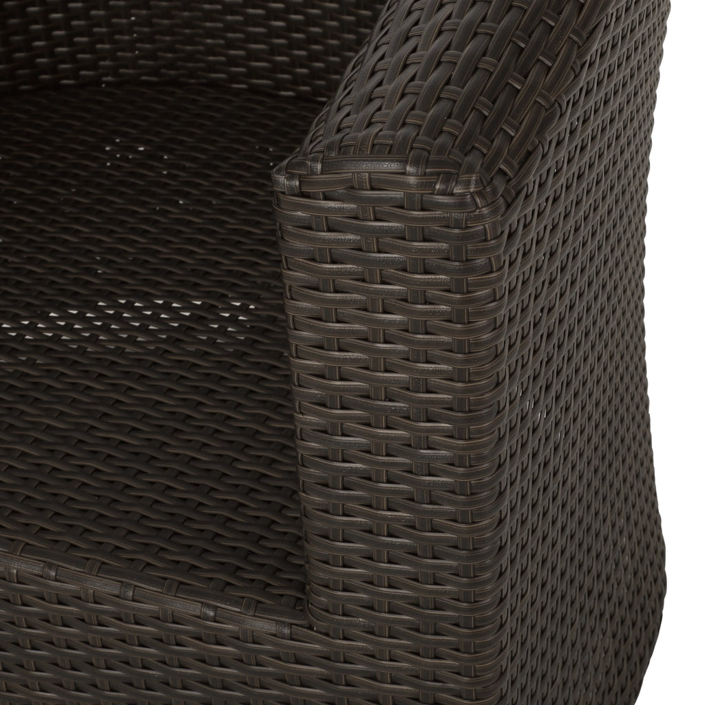 Mixed Brown and Mixed Khaki Wicker Swivel Club Chair J6642