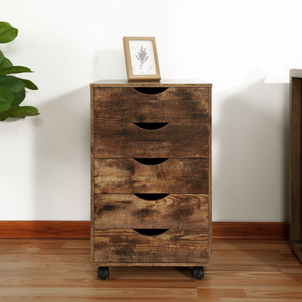 6 Drawer Grey Dresser with Wheels O303