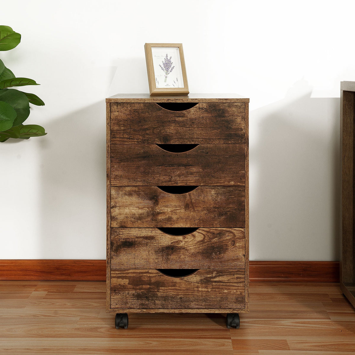 6 Drawer Grey Dresser with Wheels O303