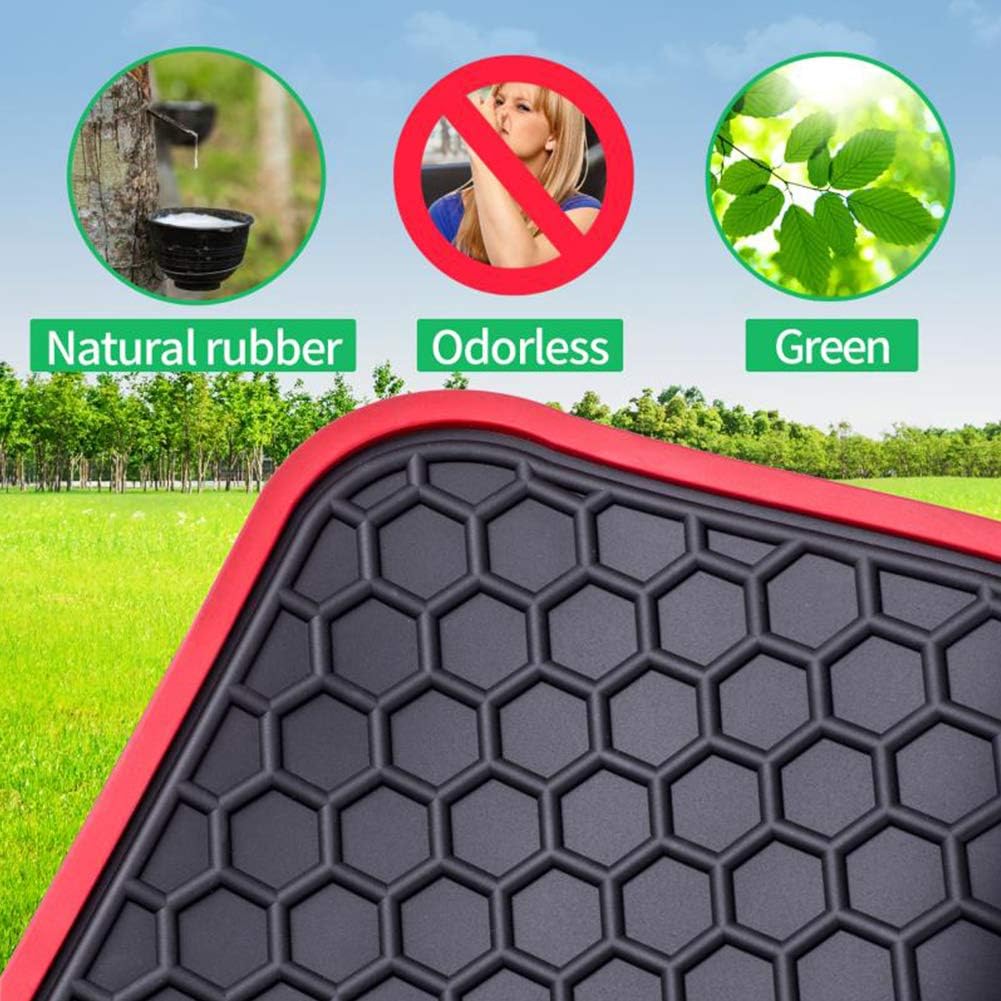 Black 3 Rows Rubber Car Floor Mats E398975
