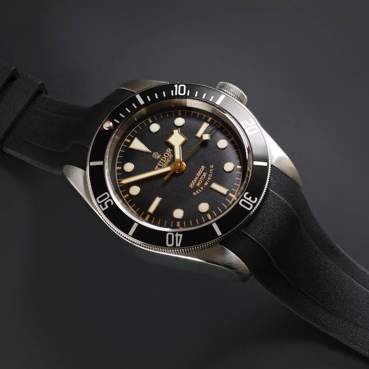 Black Rubber Strap for Heritage Black Bay 41mm N998