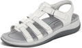 White Leather Adjustable Orthopedic Sandals T226337