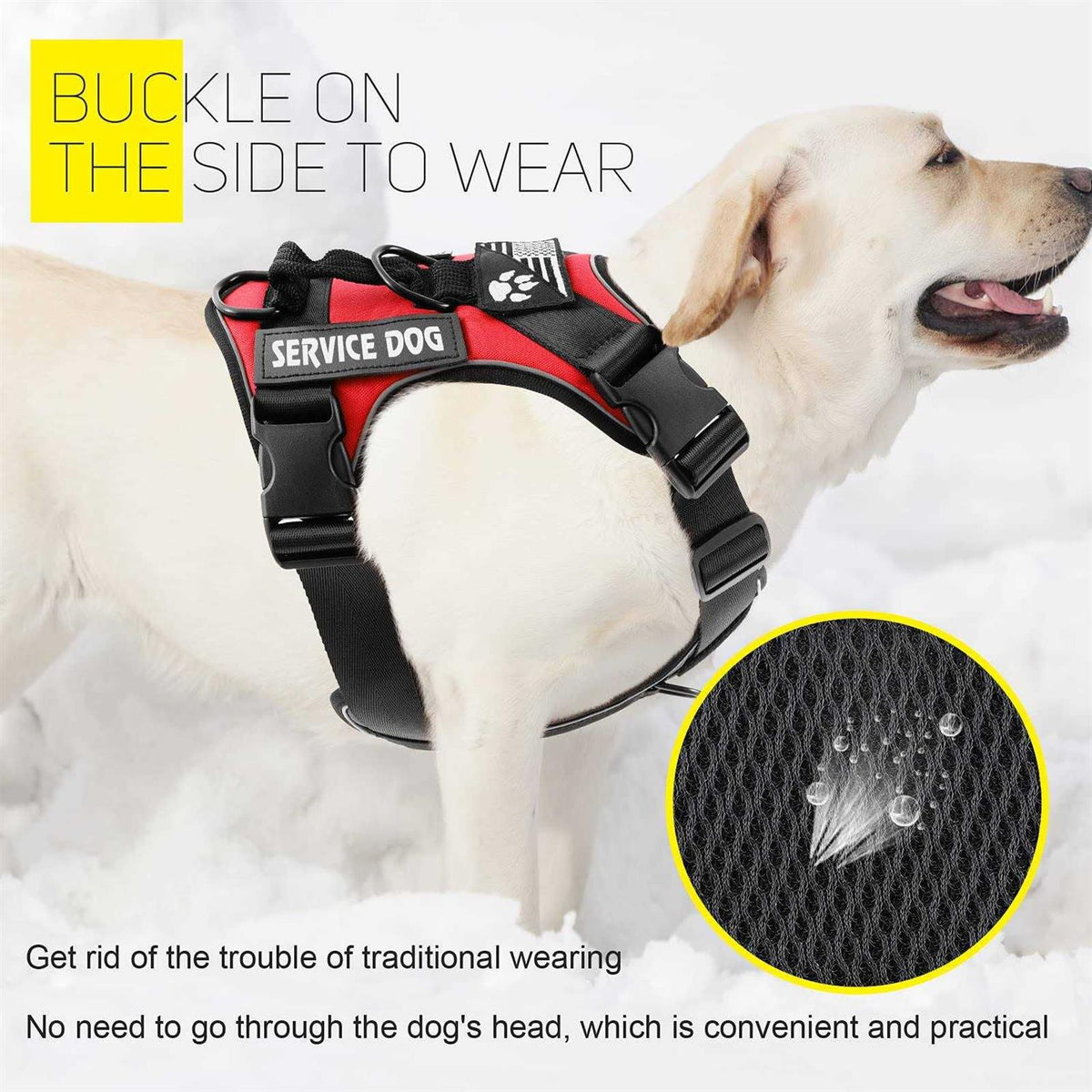 Reflective Dog Vest Harness with 5 PCS Patches U851