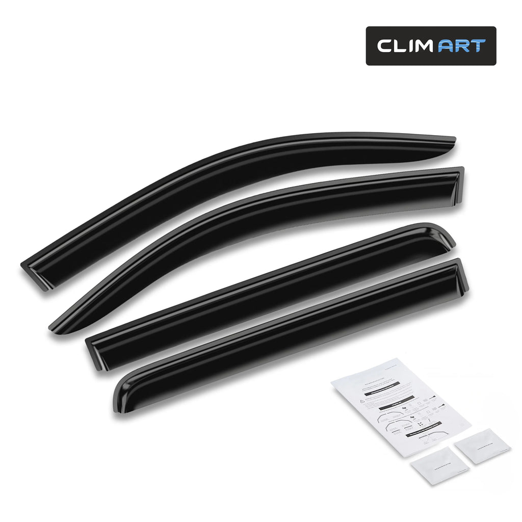 Rain Guards for Chevrolet Silverado 2014-2018 Crew Cab, Tape-on Window Deflectors, 4 pcs. L56677