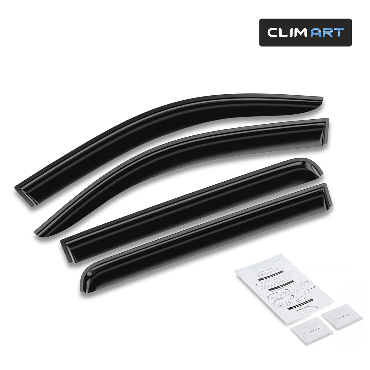Rain Guards for Chevrolet Silverado 2014-2018 Crew Cab, Tape-on Window Deflectors, 4 pcs. L56677